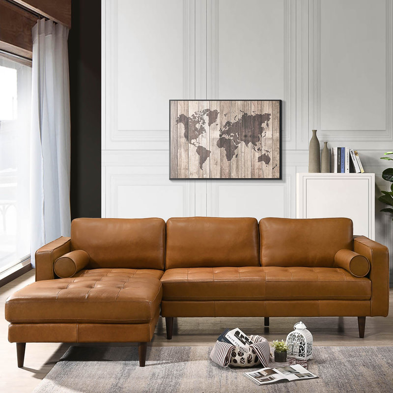 Canapé modulaire en L avec chaise longue 102 po Mid-Century, Face à la gauche