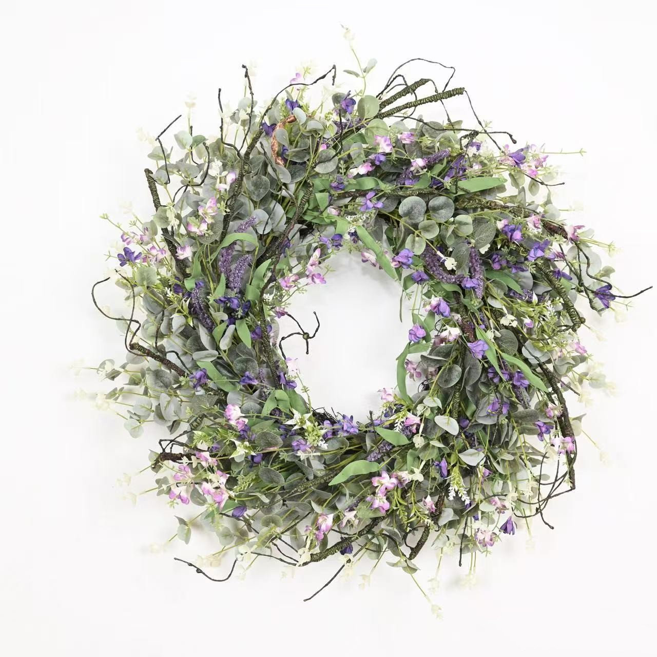 26" Handcrafted Eucalyptus Wildflower Wreath