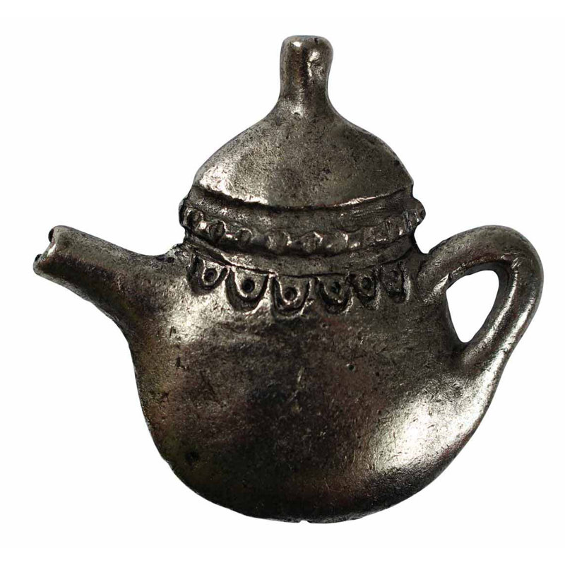 Antique Silver Brass Teapot Cabinet Knob with Mounting Hardware