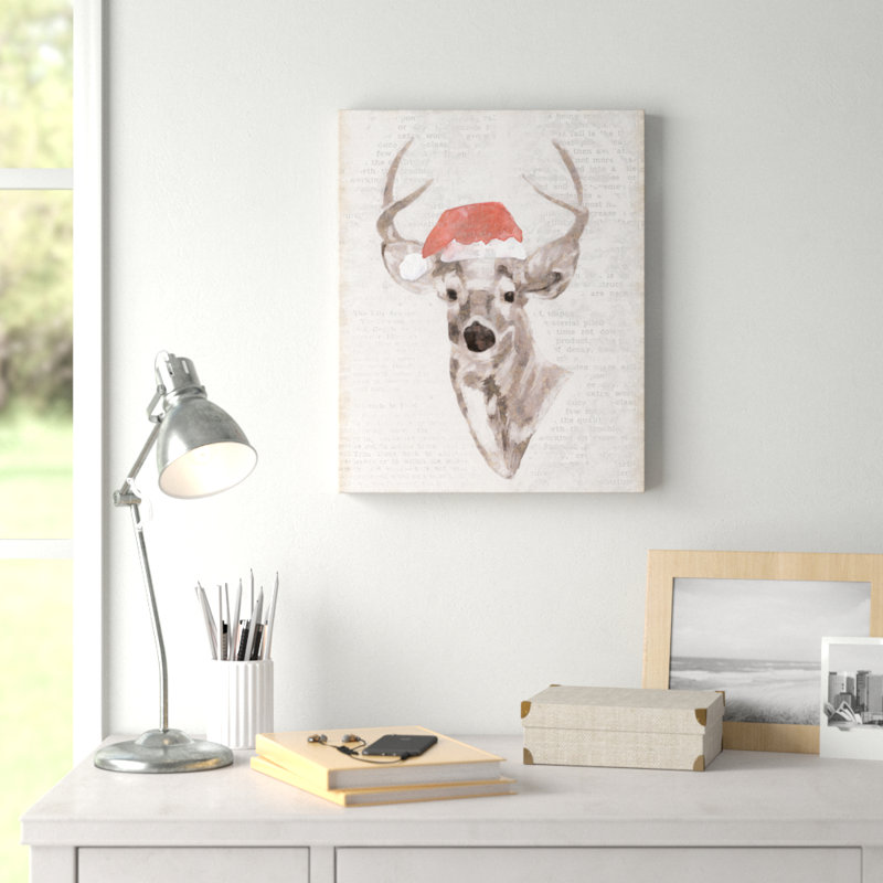 " Reindeer Wearing Santa Hat "
