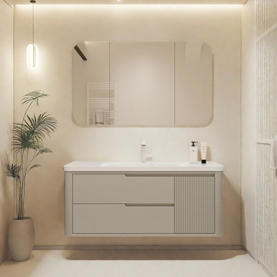 Modern cream style bathroom cabinet