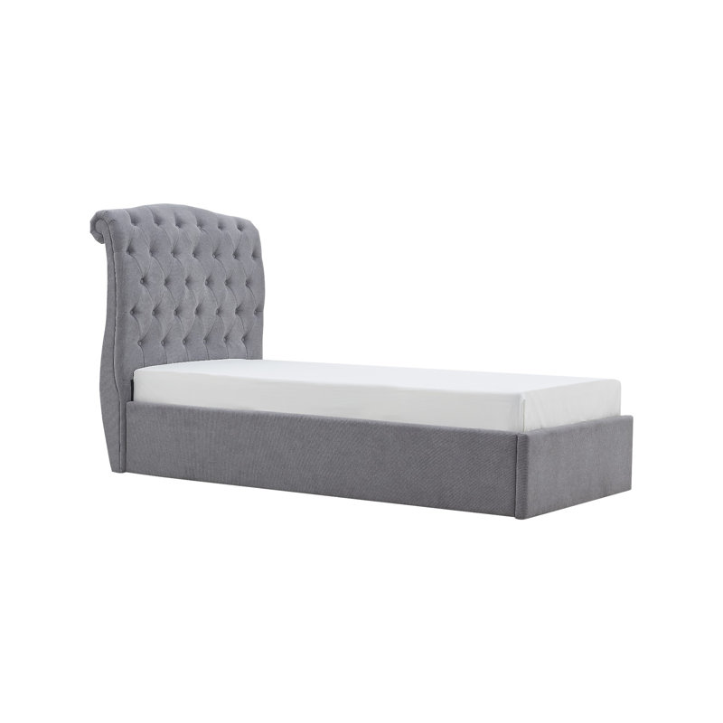 Campbell Upholstered Ottoman Storage Bed, Grey, Single (3')