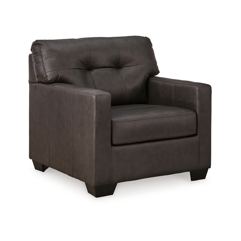 Fauteuil d'appoint Zada, Cuir véritable brun orage