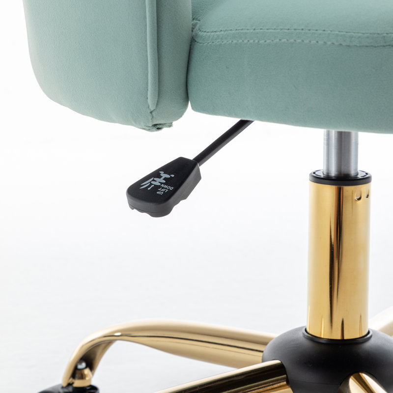 Izdyhaar Velvet Swivel Task Chair with Tufted Back, Sage