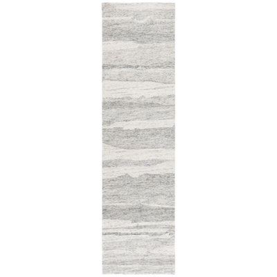 Houbler Ebony Hand Tufted Wool Pile Abstract Rug