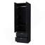 Armoire 2 tiroirs noire 2 portes