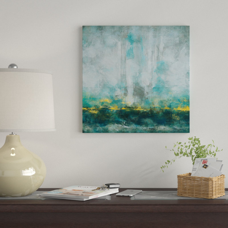 «Aqua Blu», reproduction sur toile, H 12 po x l 12 po x P 0,75 po, Pas de tapis, Toile tendue