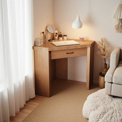 Solid wood corner desk by Hokku Designs