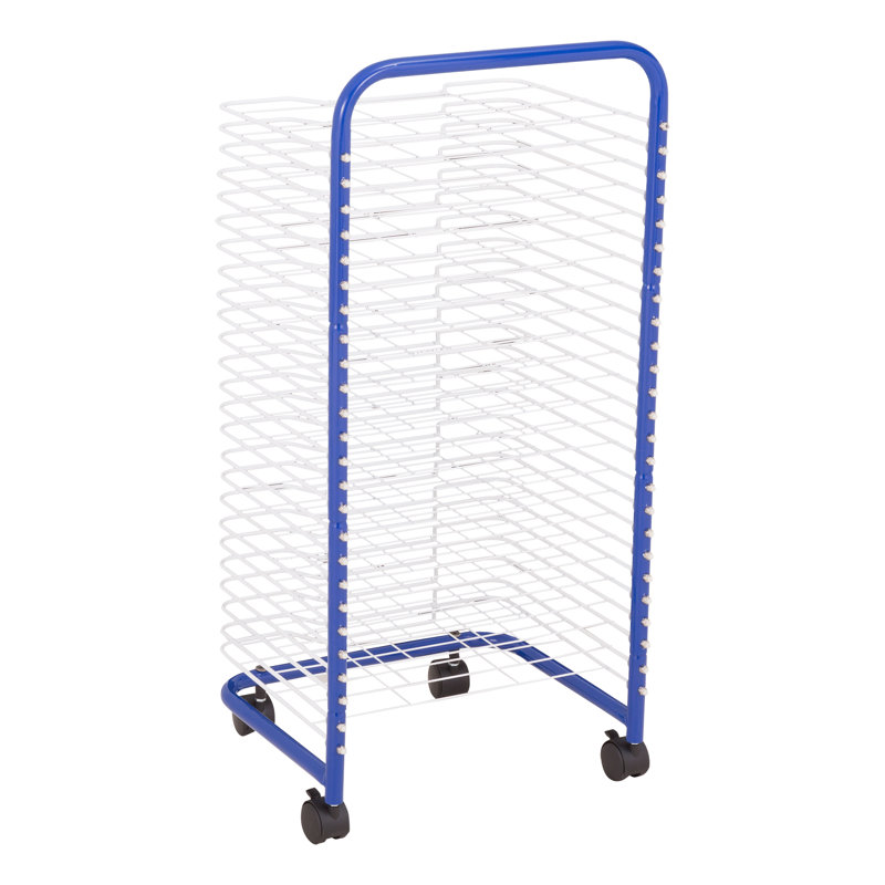 Séchoir à linge mobile à 25 tablettes pour les salles de classe et les studios d'art, H 38 po x l 17,5 po x P 14,5 po