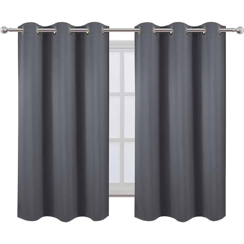 Ogata Room Darkening Curtain Single Panel, Gray, 38" W x 54" L
