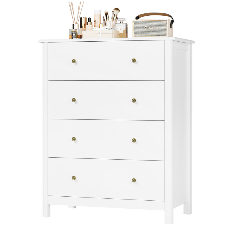 Commode 4 tiroirs, commode moderne, commode de rangement l 4 po Avenir, Blanc