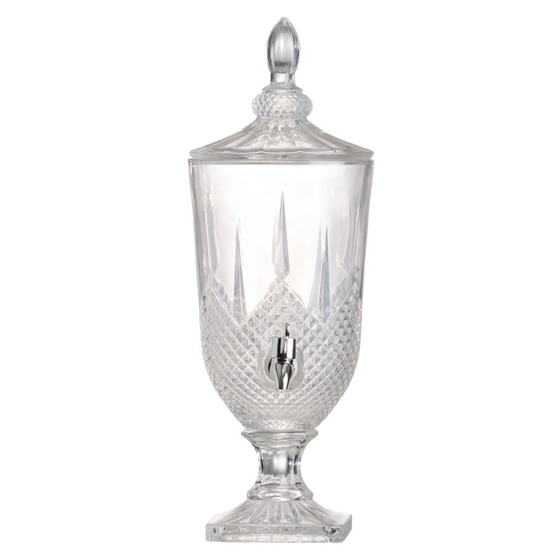 Distributeur de boissons avec couvercle 19 po Brendan - Transparent, argent poli