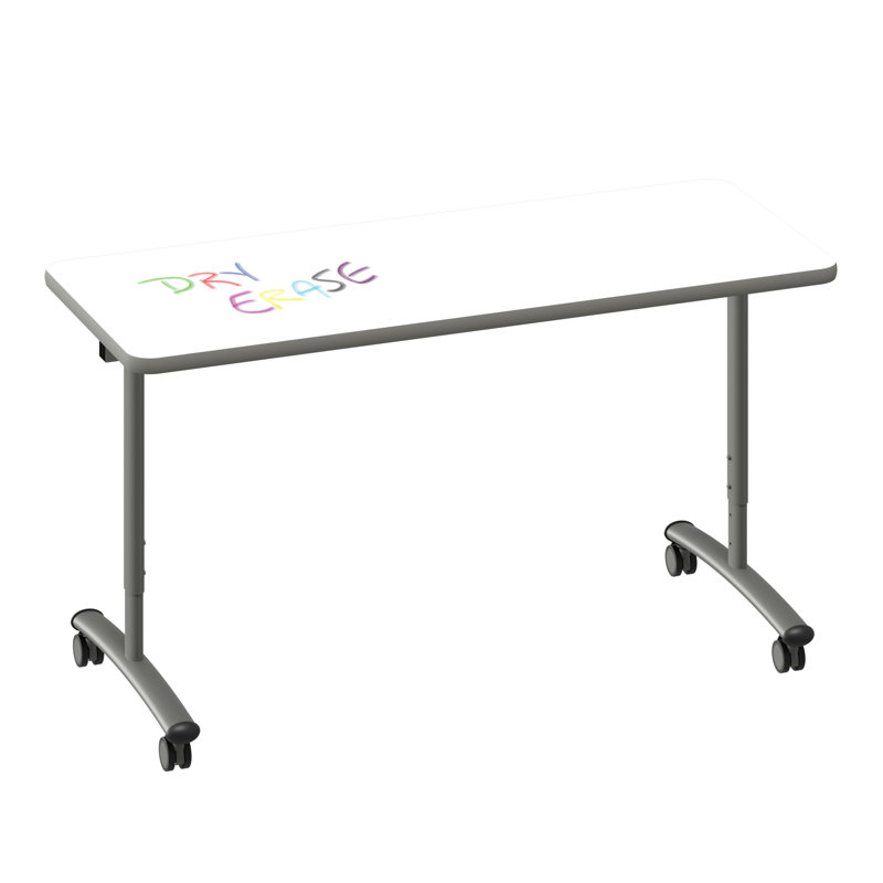 Table rabattable Premium Premium, H 38 po x L 60 po x l 24 po, Blanc / Gris