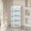 Armoire de coin murale à porte en verre avec rangement à quatre niveaux pour la chambre à coucher, le salon, la salle de bain et la cuisine-524669164