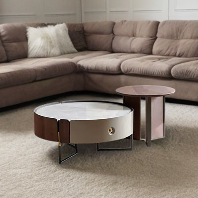 2 tables gigognes abstraites avec rangement Abstract