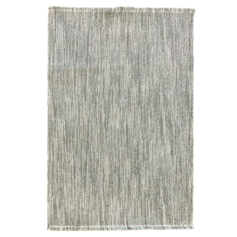 Textured Fringed Area Rug, Rectangle 6' x 9', Green