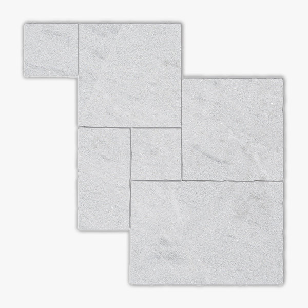 Solto White Grained Texture 8 Inch Versailles Marble Paver