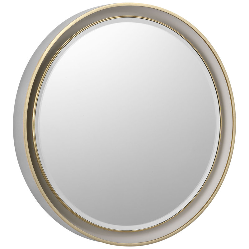 Tricia Illuminated Round Mirror, 24" x 24", Polished Nickel and Gild