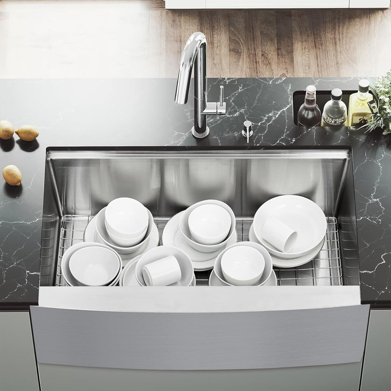 Belfry Kitchen 55.88mm W Single Bowl Stainless Steel Drop-In Kitchen Sink, 2.54cm H x 8.38cm L x 5.59cm W