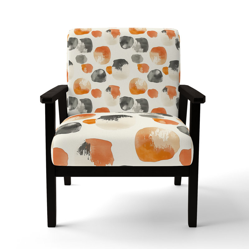 Chaise rembourrée Modern, Accoudoirs carrés noirs