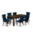 Distressed Jacobean Table with Navy Chairs is unavailable
