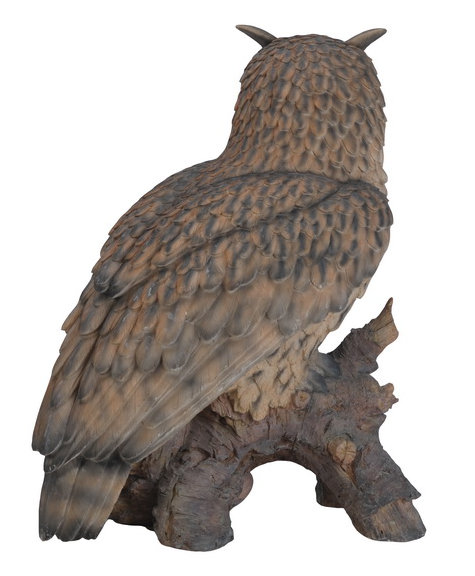 Eagle Owl on Stump Statue