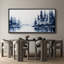 "Woodland Forest Landscape Misty Blue Blue Pine Woodland Lake Nature Landscape", reproduction d'art sur toile-98042032-111176864