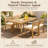 63” Acacia Wood Outdoor Dining Set For 4 With Cushioned Chairs, Modern Patio Table And Rattan Back Seating-248390020