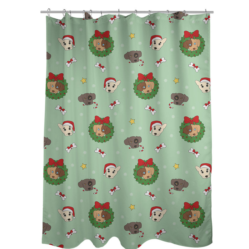 Shower Curtain, Green/Red, Yes