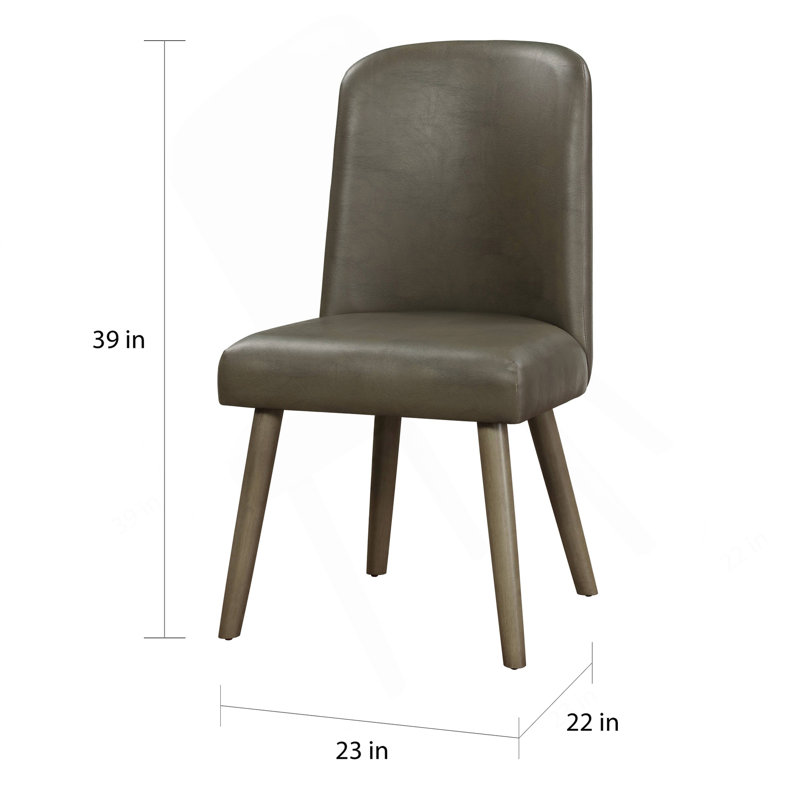 Ensemble de 2 chaises d'appoint Waylon en cuir synthétique gris et finition chêne gris