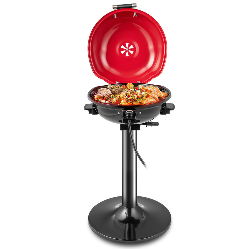 Barbecue électrique portatif avec contrôle de la température et collecteur de graisse Costway, Rouge
