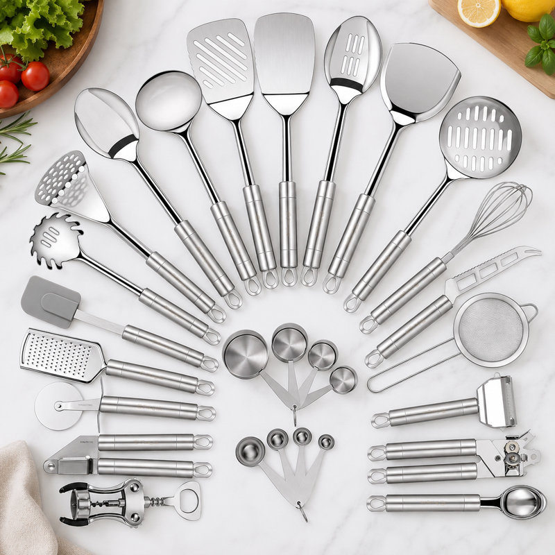 Stainless Steel Kitchen Utensil Set 28 Pcs