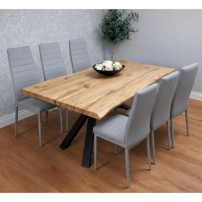 6 - Person Dining Set, Grey, 75cm H x 117cm W x 77cm D