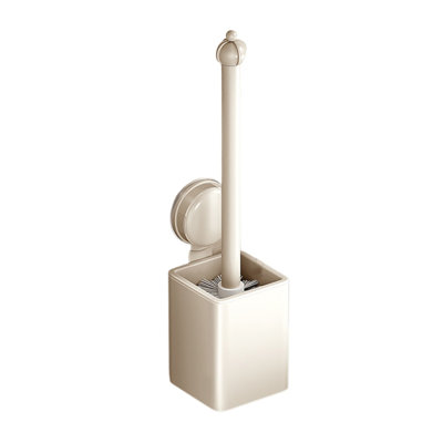 Ensemble de brosse de toilette en alliage d'aluminium avec ventouse, nettoyage compact pour salle de bain moderne, 15 x 3,4 x 3,4 po, gris