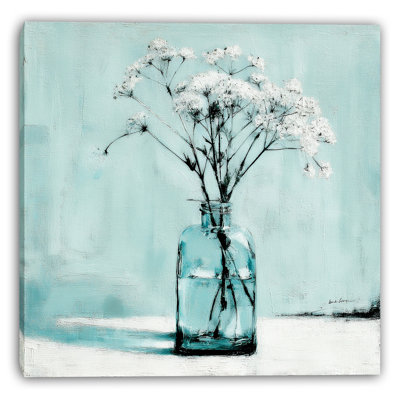 «Blue Blossom II», art mural sur toile tendue