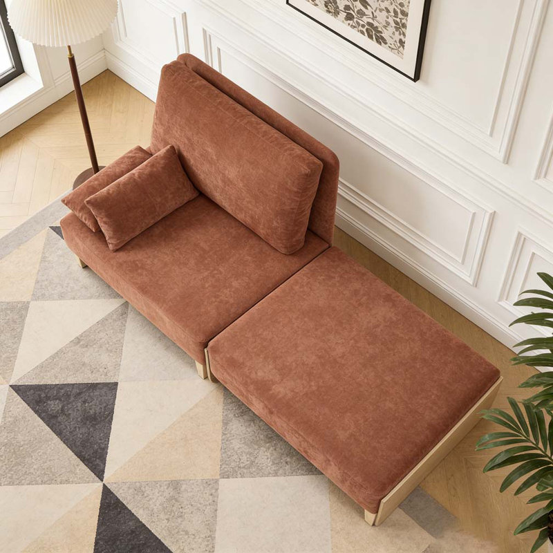 3-in-1 convertible sleeper,Foldable sofa bed recliner, Orange