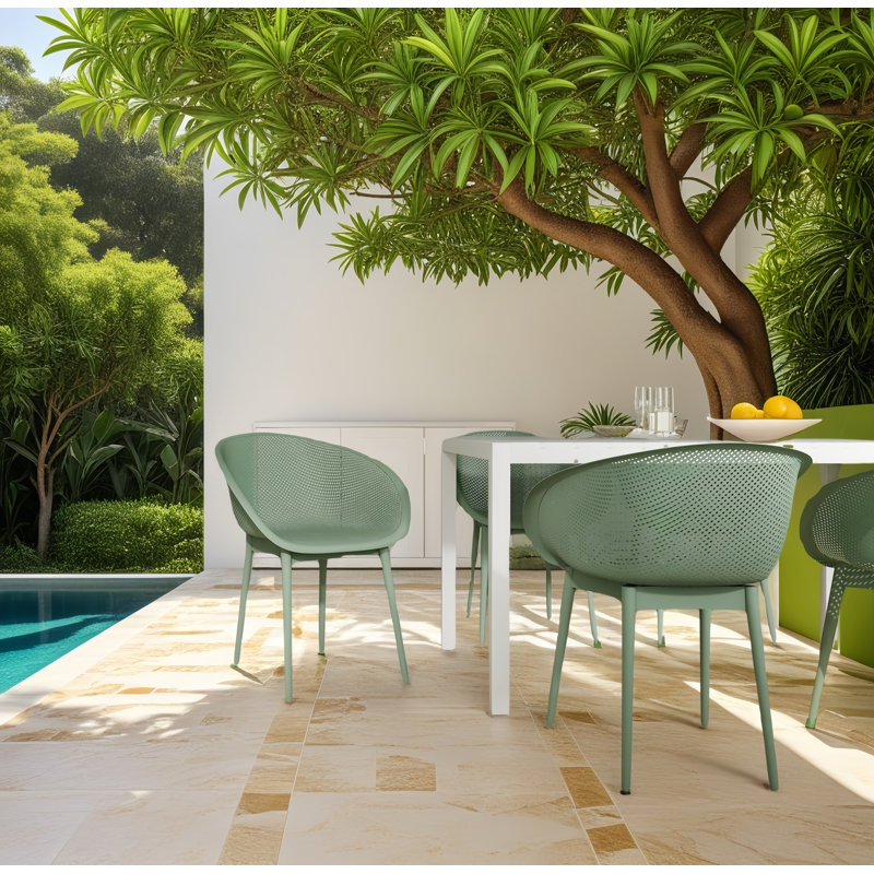 Ensemble de 2 chaises longues modernes PP, Gris