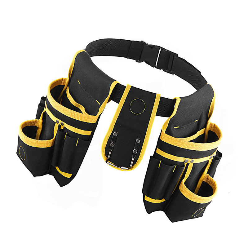 Ceinture à outils, pochette à outils magnétique pour les hommes, sac de travail détachable à ceinture polyvalente réglable pour 28 électriciens, charpentier, construction, organisateur de tablier de travail, taille réglable de 31 à 48