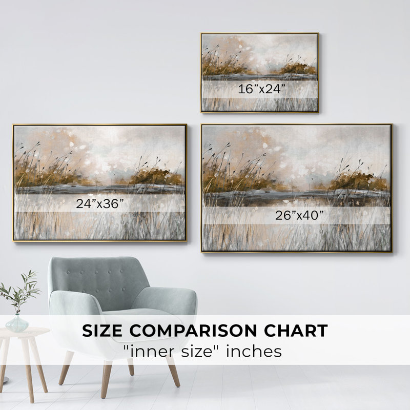 Honeybloom Lake Views, reproduction d'art sur toile, H 27 po x l 41 po x P 2 po, Or
