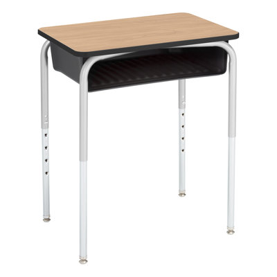 Bureau d'école ouvert à hauteur ajustable avec boîte à livres en plastique (paquet de 2)