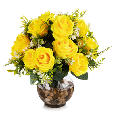 Silk Rose Arrangement in Vase