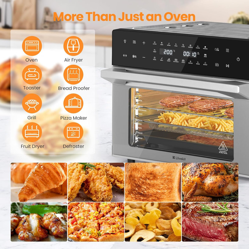 WOLTU 30L Dual Air Fryer Air Fryer, Silver