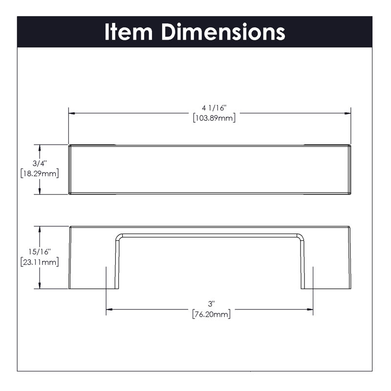 Heritage Designs Dash Handle Pull - 3" Center to Center Cabinet Pull Satin Nickel - Contemporary Hardware for Drawers & Cabinets