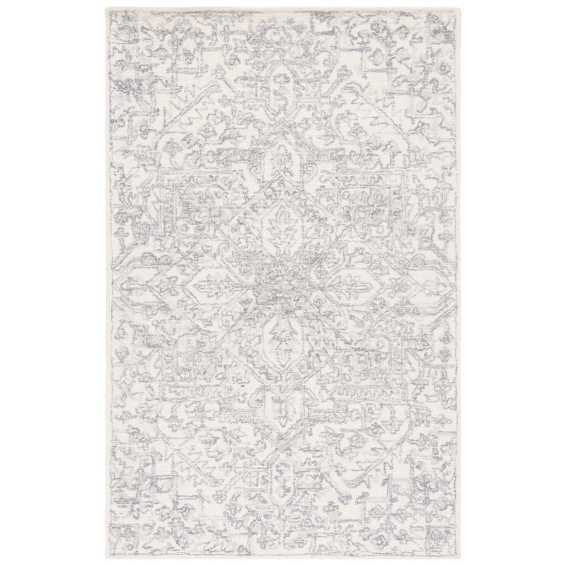Bellwether Hand Tufted Wool/Cotton Oriental Rug in Beige/Gray, Rectangle 4' x 6'
