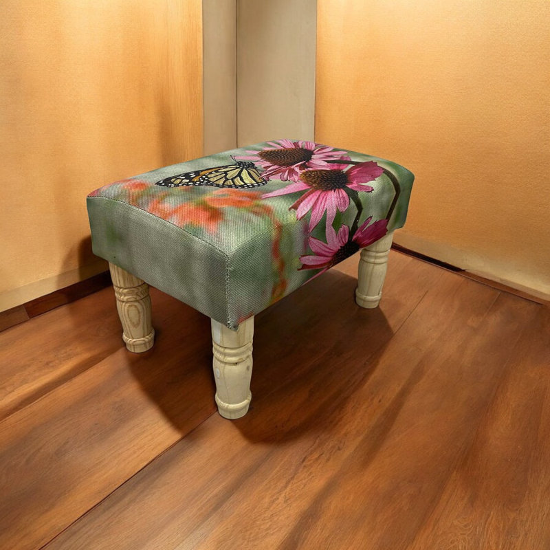 Aahaan 40cm Wide Rectangle No Pattern Footstool Ottoman, Pink
