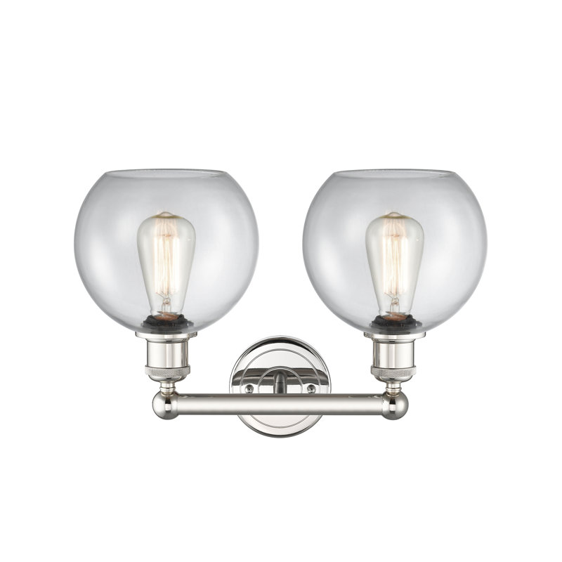 Ellington 2 - Light Dimmable Vanity Light, Polished Nickel, Clear