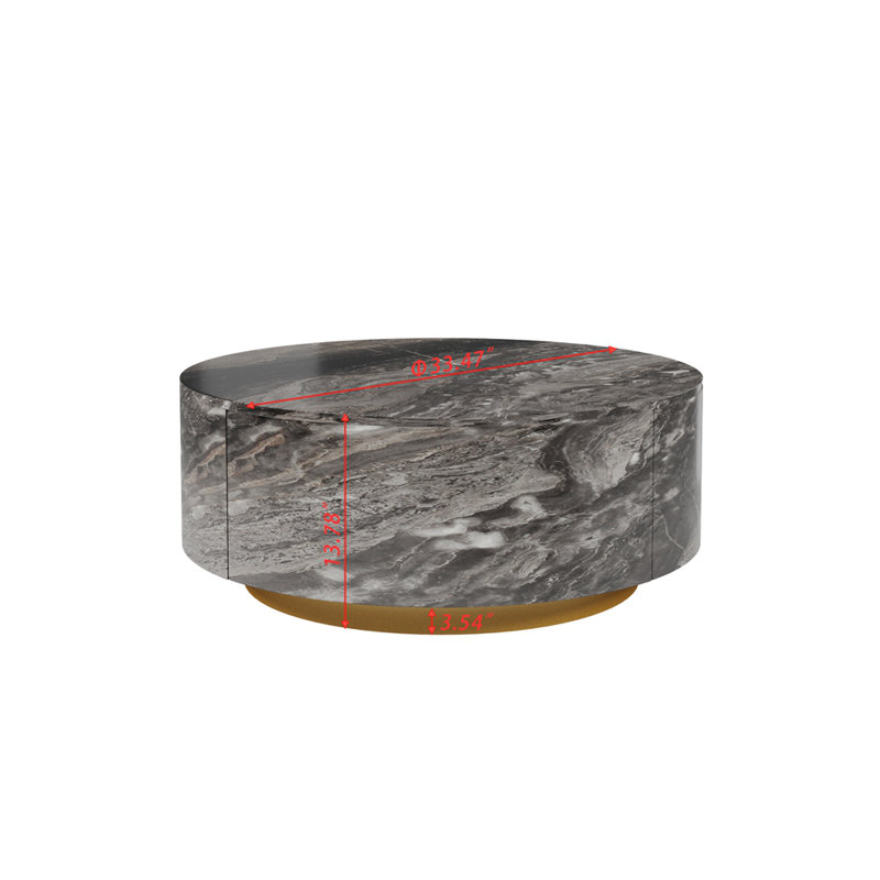 Table basse ronde Tavola Fiorita - brun, Brun