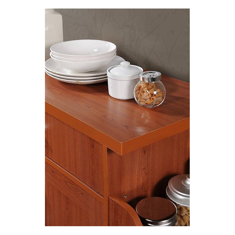 Albizu Wood Kitchen Island, Cherry