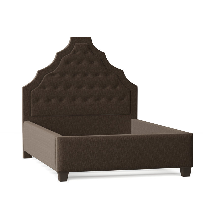 Lexi Upholstered Bed, California King, Sachi Wheatgrass, Brown Mahogany