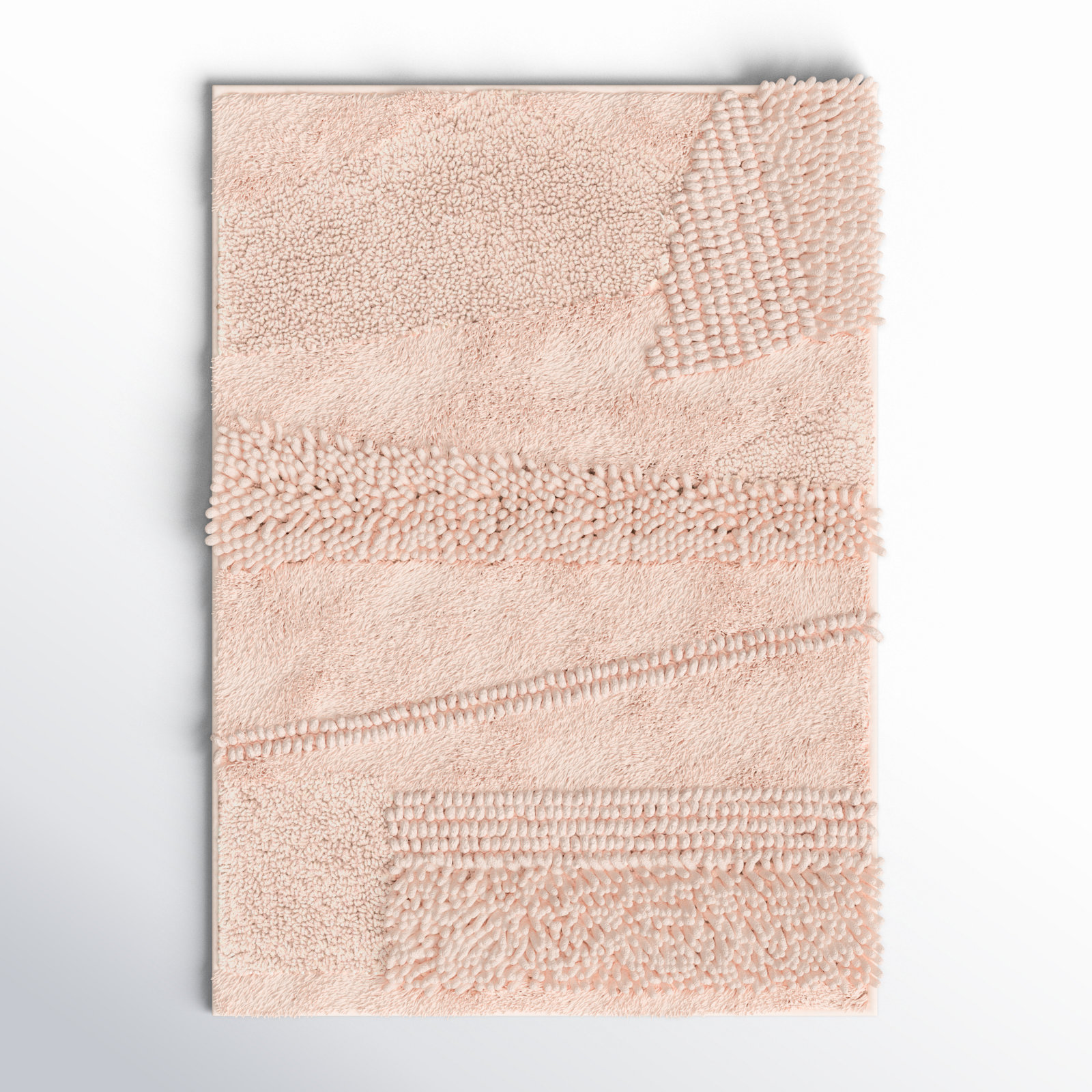 Laverne Cotton Bath Rug, 17" W x 24" L, Blush